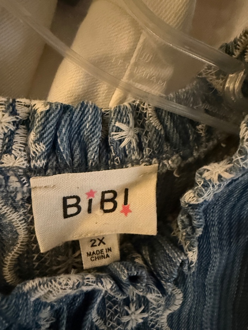 Blue Embroidered Puff-Sleeve Peasant Blouse - Picture 3 of 6